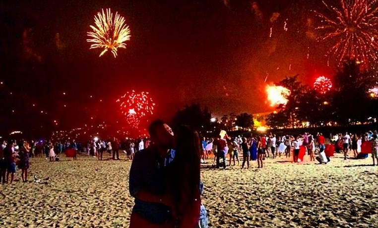 Lamitta Frangieh in Thailand with her husband 